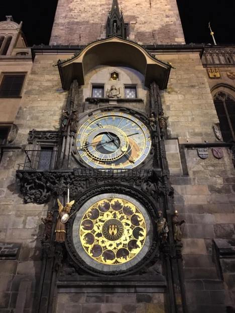 Prague orloj at night